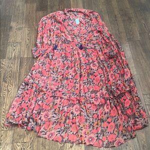 Anthropologie Floral Maxi Dress - Red and Purple